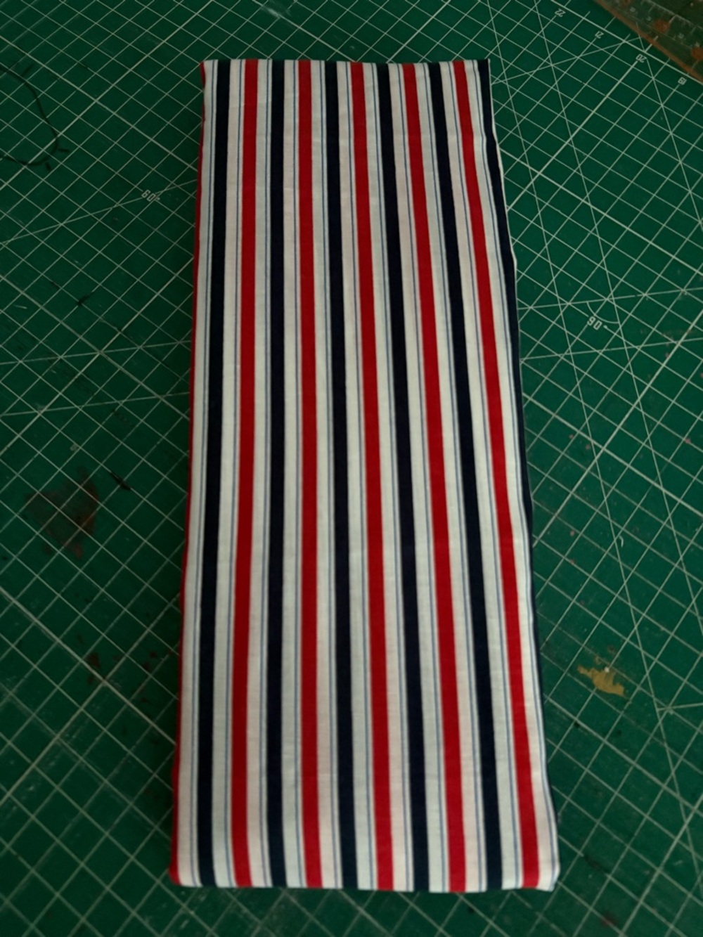 Striped Red, Navy & White Fabric